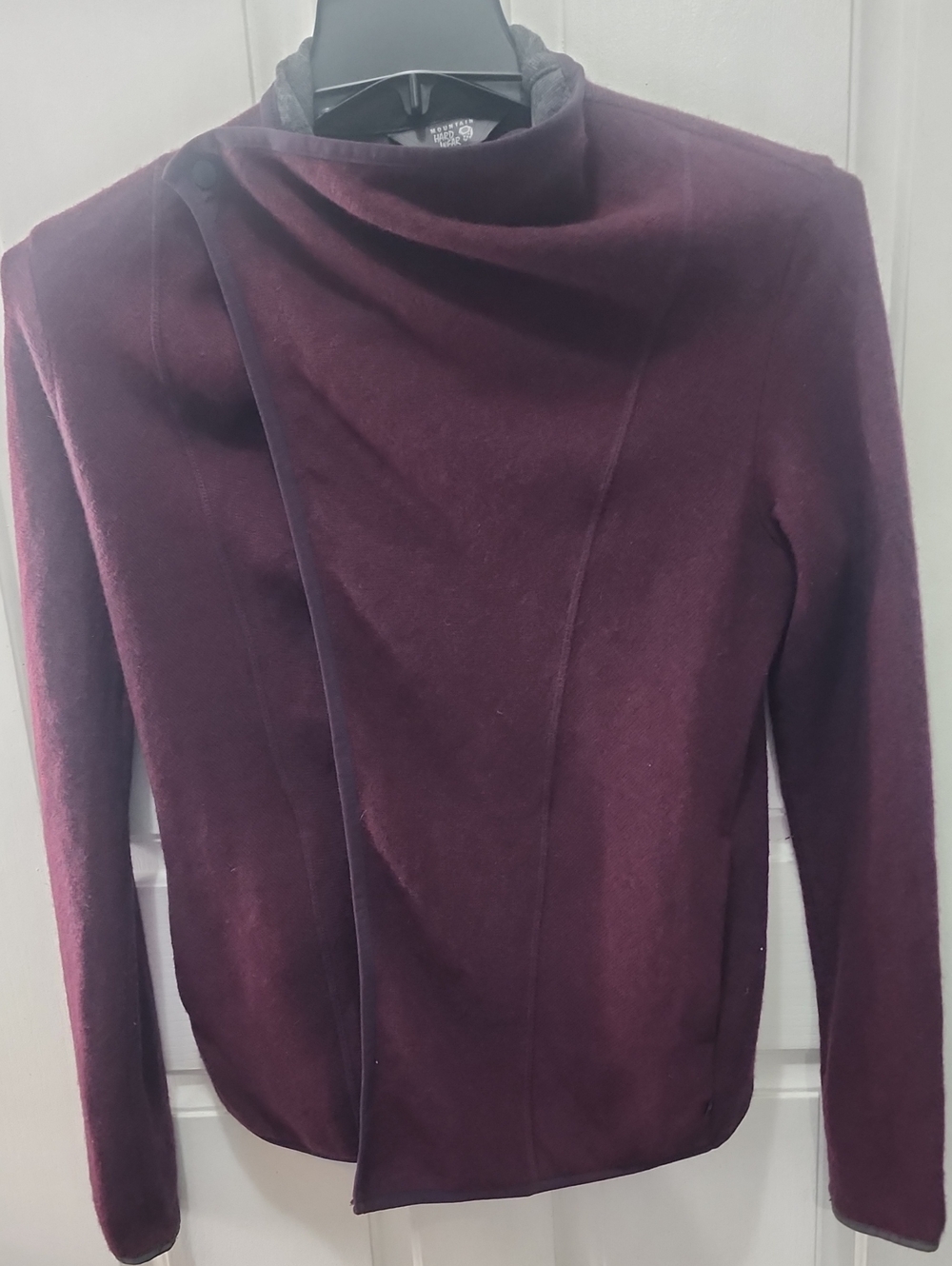Mountain Hardwear Deep Plum Cowl-Neck Asymmetrical Sweater